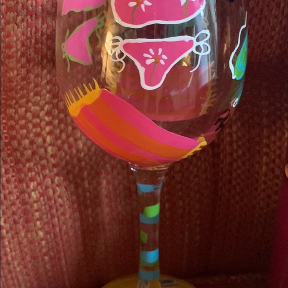 Lolita “Bikini” 15 oz Hand Painted Wine Glass NEVER USED! Mint!! - Picture 5 of 6
